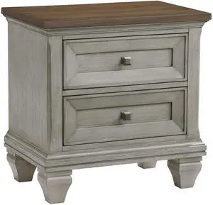 Two Drawers Nightstand Antique Gray And Brown Finish Bedroom Furniture 1Pc Two Drawers Nightstand Antique Gray And Brown Finish Bedroom Furniture 1Pc