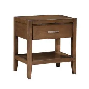 Transitional Bedroom Furniture 1Pc Nightstand Of Drawer And Open Shelf Light Brown Finish Transitional Bedroom Furniture 1Pc Nightstand Of Drawer And Open Shelf Light Brown Finish
