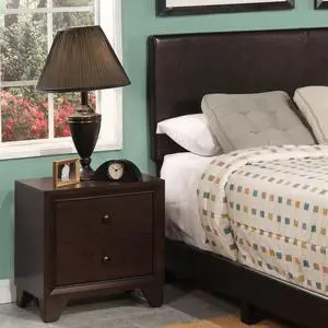 Espresso Finish 2-Drawers Nightstand Wooden Casual Bedroom Furniture 1Pc Espresso Finish 2-Drawers Nightstand Wooden Casual Bedroom Furniture 1Pc