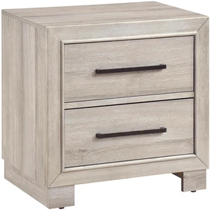 Modern Gray Finish Two-Drawer Nightstand Wooden Bedroom Furniture 1Pc Bedside Cabinet Modern Gray Finish Two-Drawer Nightstand Wooden Bedroom Furniture 1Pc Bedside Cabinet