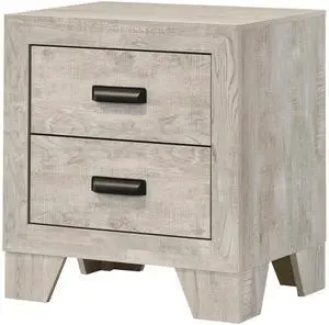1Pc Transitional 2-Drawer Nightstand With Metal Hardware Whitewashed Wood Finish Wooden Bedroom Furniture 1Pc Transitional 2-Drawer Nightstand With Metal Hardware Whitewashed Wood Finish Wooden Bedroom Furniture