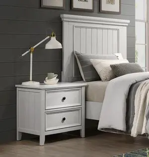 Classic White Finish Nightstand Of 2 Drawers Storage Modern Farmhouse Style Bedroom Furniture 1Pc Bedside Table Classic White Finish Nightstand Of 2 Drawers Storage Modern Farmhouse Style Bedroom Furniture 1Pc Bedside Table