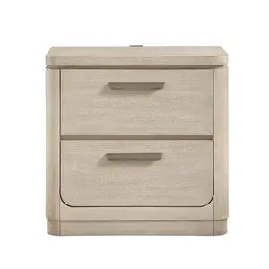 Storage Drawers Nightstand With Usb Charging Ports Light Gray Natural Finish Bedroom Furniture 1Pc Bedside Table Storage Drawers Nightstand With Usb Charging Ports Light Gray Natural Finish Bedroom Furniture 1Pc Bedside Table