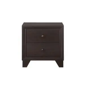 Wooden Nightstand With 2 Drawers In Espresso Finish Wooden Nightstand With 2 Drawers In Espresso Finish
