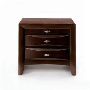 Wooden Nightstand With 2 Drawers And 1 Tray, Espresso Wooden Nightstand With 2 Drawers And 1 Tray, Espresso