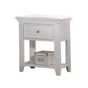 1 Drawer And Open Bottom Shelf Wooden Nightstand In White Finish 1 Drawer And Open Bottom Shelf Wooden Nightstand In White Finish