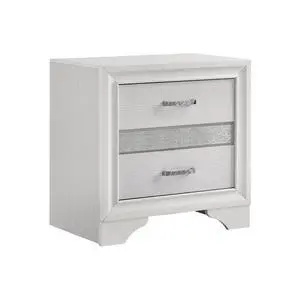 2 Drawers Nighstand With 1 Jewelry Tray, White 2 Drawers Nighstand With 1 Jewelry Tray, White