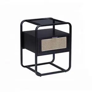 Metal Frame Accent Table In Black Finish Metal Frame Accent Table In Black Finish