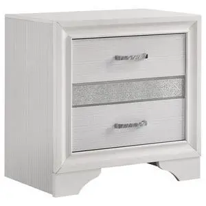 White 2-Drawer Nightstand With Hidden Jewelry Tray White 2-Drawer Nightstand With Hidden Jewelry Tray