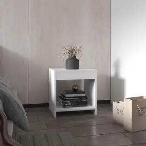 16.5" Tall Minimalistic Nightstand With Open Shelf 16.5" Tall Minimalistic Nightstand With Open Shelf