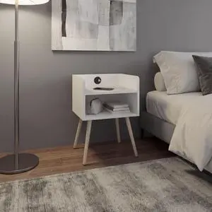 Didi Modern Nightstand With Integrated Usb Charging Station, 2-Tier Open Storage Shelves And 4 Legs Didi Modern Nightstand With Integrated Usb Charging Station, 2-Tier Open Storage Shelves And 4 Legs