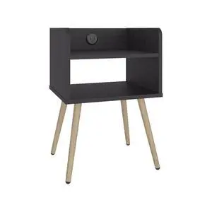 Didi Modern Nightstand With Integrated Usb Charging Station, 2-Tier Open Storage Shelves And 4 Legs Didi Modern Nightstand With Integrated Usb Charging Station, 2-Tier Open Storage Shelves And 4 Legs