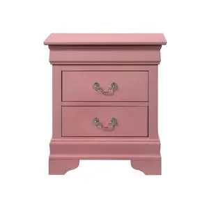 Charming Pink Traditional Nightstand Charming Pink Traditional Nightstand