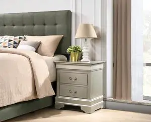 Elegant Silver Champagne Nightstand Elegant Silver Champagne Nightstand