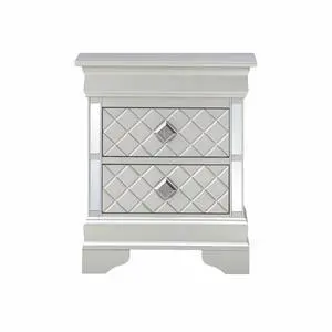 Sleek Silver Champagne Nightstand Sleek Silver Champagne Nightstand