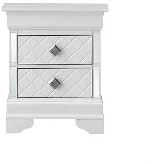 Sophisticated White Pearl Nightstand Sophisticated White Pearl Nightstand