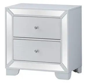 Contemporary Silver Champagne Nightstand Contemporary Silver Champagne Nightstand