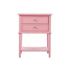 Contemporary Pink Nightstand With Open Shelf Contemporary Pink Nightstand With Open Shelf