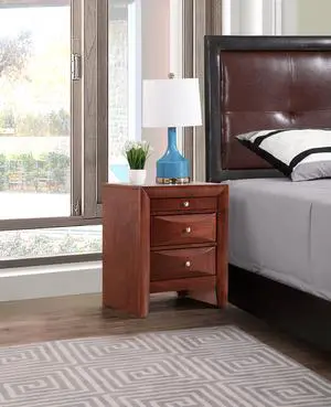 Sleek Cherry Nightstand With Storage Sleek Cherry Nightstand With Storage