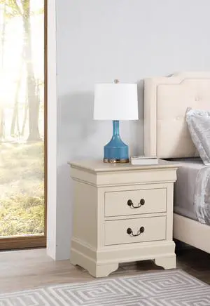 Elegant Beige Nightstand With Classic Design Elegant Beige Nightstand With Classic Design