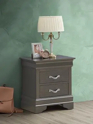 Sleek Metallic Black Nightstand With Drawers Sleek Metallic Black Nightstand With Drawers