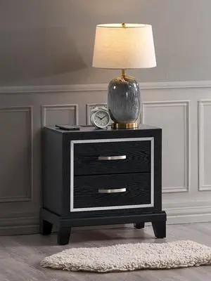 Livingston G02850-N 2 Drawer Nightstand with AC/USB Outlets Livingston G02850-N 2 Drawer Nightstand with AC/USB Outlets