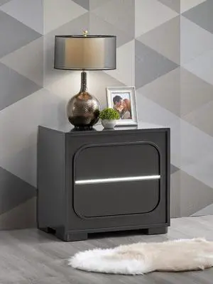 Wave Nightstand , Wenge Wave Nightstand , Wenge