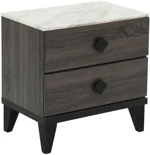 Nightstand In Dark Gray Oak (Rustic Accents) Nightstand In Dark Gray Oak (Rustic Accents)