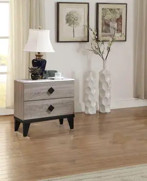 Nightstand In Cream Oak (Rustic Accents) Nightstand In Cream Oak (Rustic Accents)