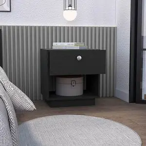Nightstand Viliigili, One Drawer, Black Wengue Finish Nightstand Viliigili, One Drawer, Black Wengue Finish
