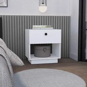 Nightstand Viliigili, One Drawer, White Finish Nightstand Viliigili, One Drawer, White Finish