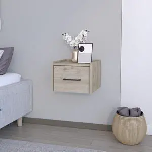 Floating Nightstand Calion, Bedroom, Light Gray Floating Nightstand Calion, Bedroom, Light Gray