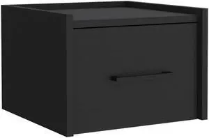 Floating Nightstand, Space-Saving Design With Handy Drawer And Surface, Black Floating Nightstand, Space-Saving Design With Handy Drawer And Surface, Black
