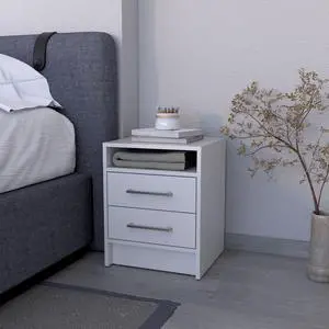 Philadelphia Nightstand, Two Drawers, Concealed Shelf Philadelphia Nightstand, Two Drawers, Concealed Shelf