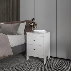 Fm Furniture Nogales Nightstand With 2 Drawers, Withe Fm Furniture Nogales Nightstand With 2 Drawers, Withe