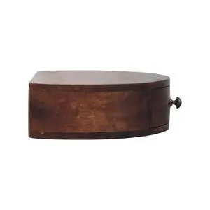 Solid Wood Honey Caramel Wall-Mounted Rounded Bedside, 1-Drawer, Brown Solid Wood Honey Caramel Wall-Mounted Rounded Bedside, 1-Drawer, Brown