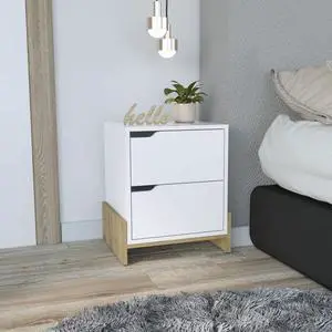 Luss Nightstand, Bedside Table With 2-Drawers Luss Nightstand, Bedside Table With 2-Drawers