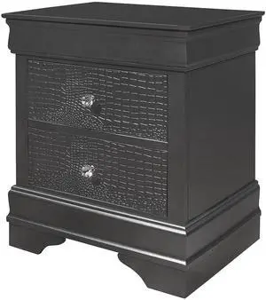 Shaker Crocodile Metallic Grey Nightstand Shaker Crocodile Metallic Grey Nightstand