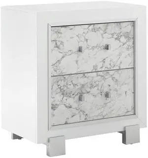 Skye Marble White Nightstand Skye Marble White Nightstand