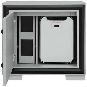 Adelaide Grey And Black Nightstand With Cooler And Speaker Adelaide Grey And Black Nightstand With Cooler And Speaker