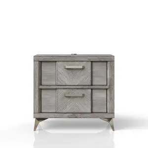 2 Drawer Nightsand In Gray Bookmatched Veneers 2 Drawer Nightsand In Gray Bookmatched Veneers