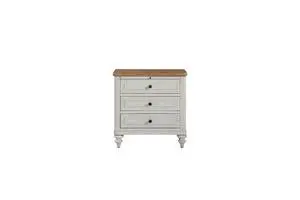 3 Drawer Nightstand With Usb - Cement And Sand 3 Drawer Nightstand With Usb - Cement And Sand