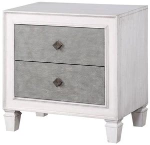 Katia Rustic Gray & Weathered White Finish Night Stand Katia Rustic Gray & Weathered White Finish Night Stand