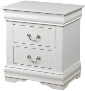 Louis Philippe White Finish Nightstand Louis Philippe White Finish Nightstand