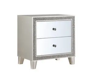 Sliverfluff Mirrored & Champagne Finish Nightstand Sliverfluff Mirrored & Champagne Finish Nightstand