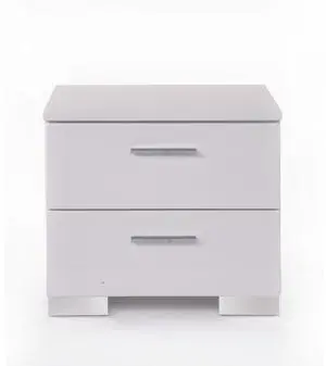 Lorimar White & Chrome Leg Finish Nightstand Lorimar White & Chrome Leg Finish Nightstand