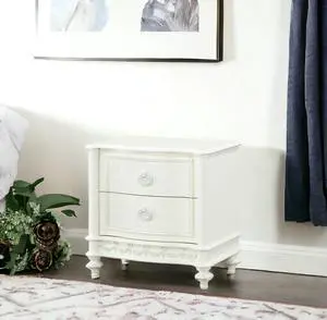 Dorothy Ivory Finish Nightstand W/2 Drawers Dorothy Ivory Finish Nightstand W/2 Drawers