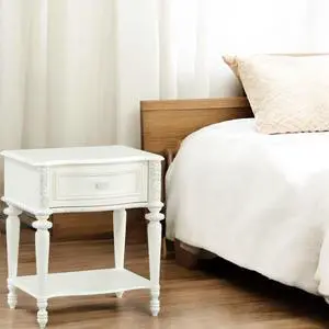 Dorothy Ivory Finish Nightstand W/1 Drawer Dorothy Ivory Finish Nightstand W/1 Drawer