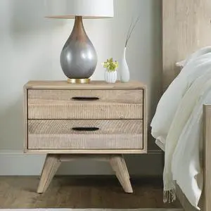 Baly Acacia Mid-Century Gray 2 Drawer Night Stand Baly Acacia Mid-Century Gray 2 Drawer Night Stand