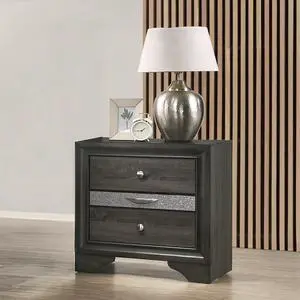 Contemporary Gray Finish Storage Drawers Nightstand Wooden Bedroom Furniture 1Pc Contemporary Gray Finish Storage Drawers Nightstand Wooden Bedroom Furniture 1Pc